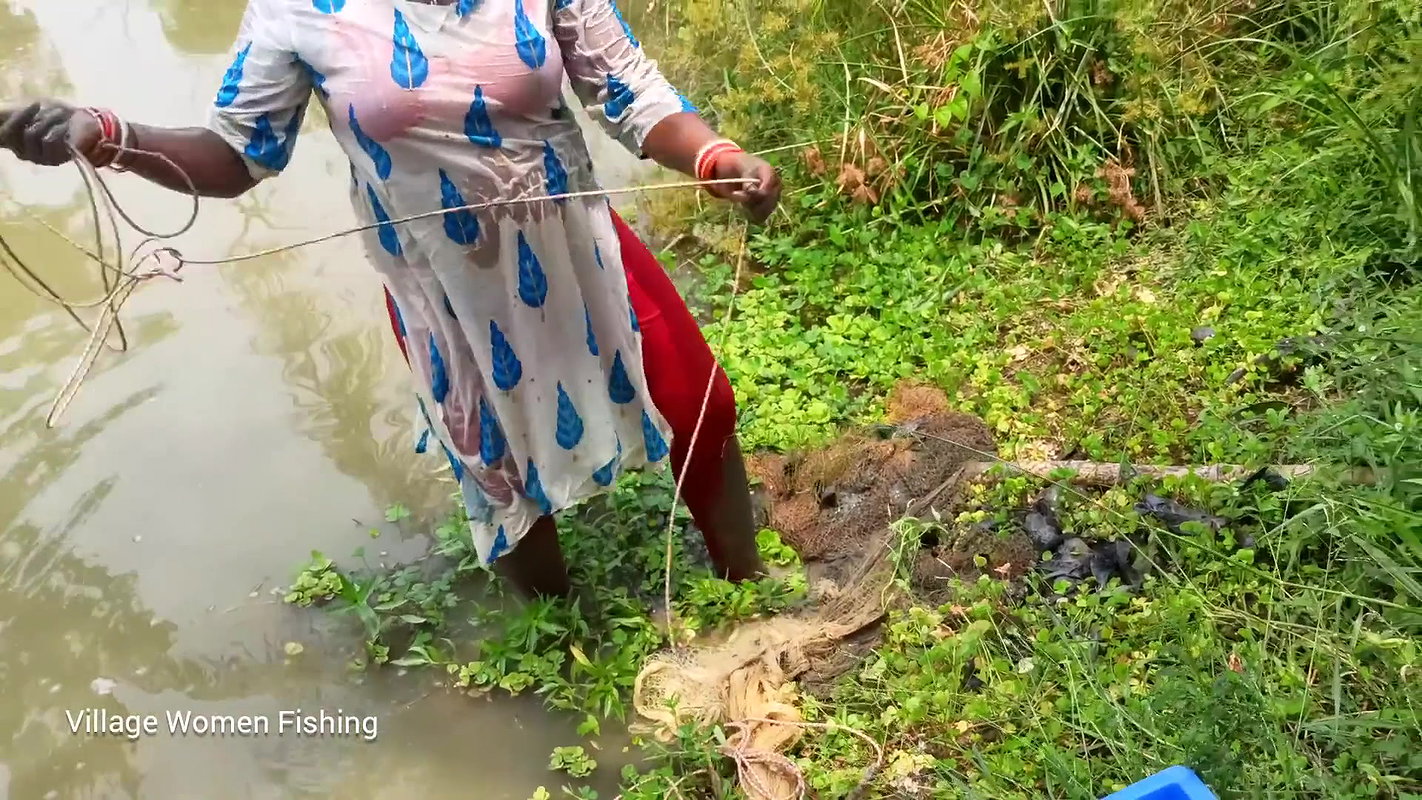 Amazing village women net fishing  Big catch