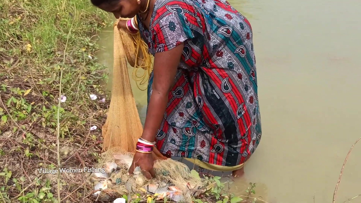 Amazing Village Women Traditional Net Fishing   Vi