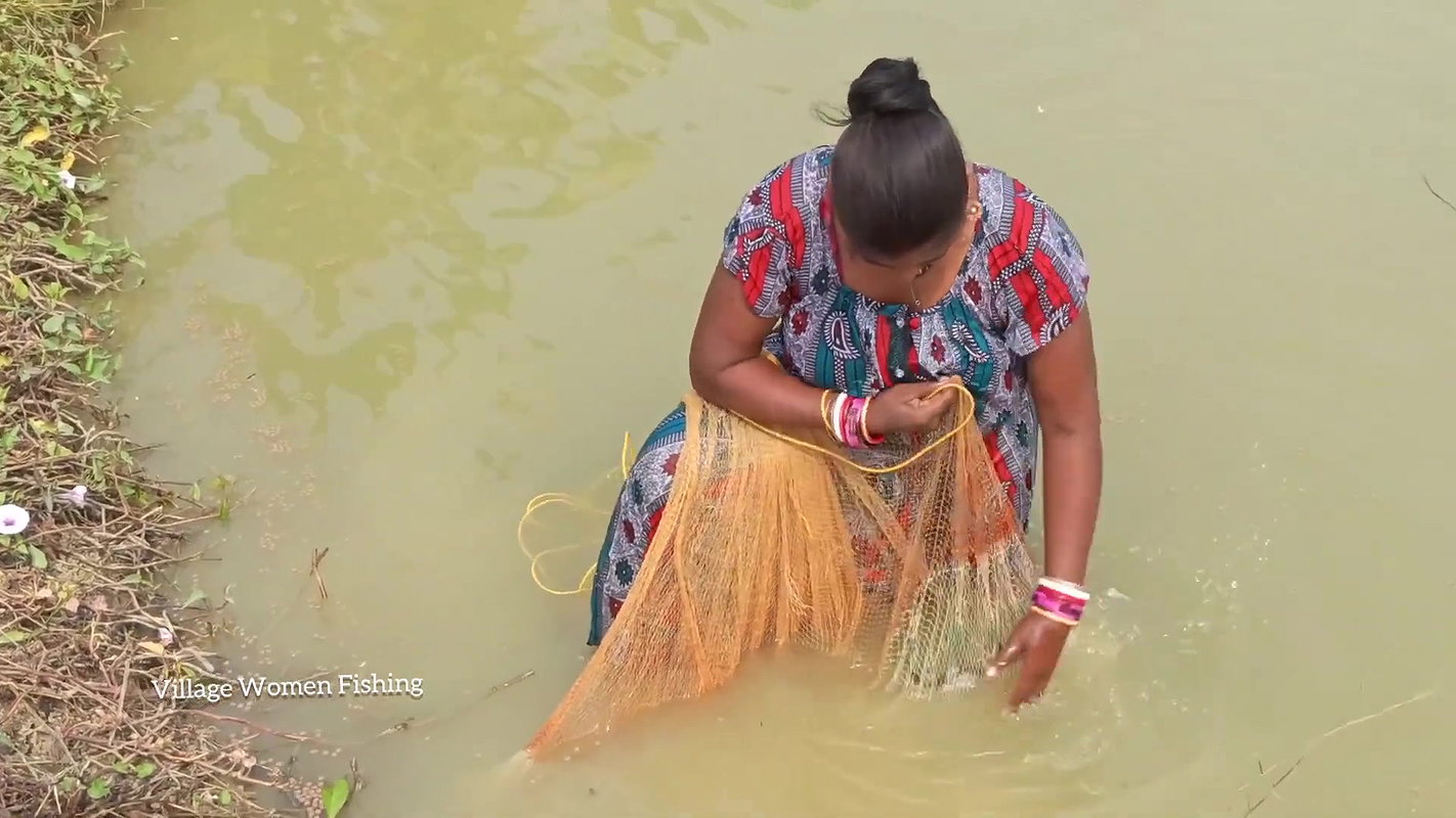 Amazing Village Women Traditional Net Fishing   Vi