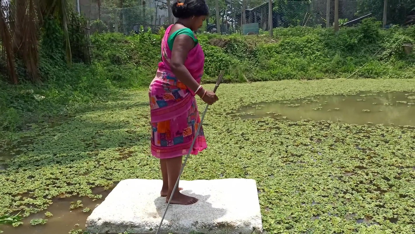 Amazing Village Women Trident fishing   Mouni fish