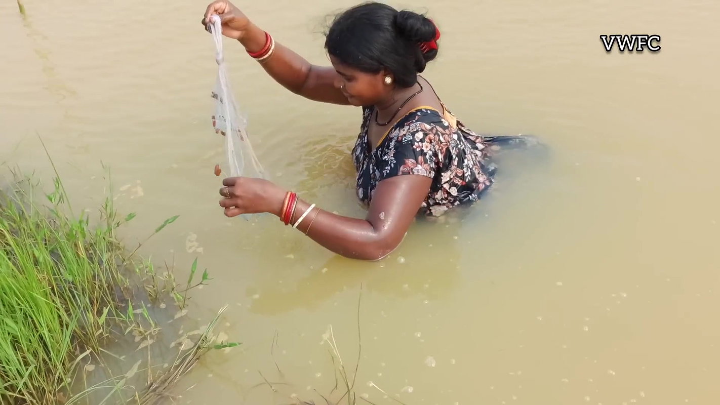 Best Net fishing video   Traditional women net fis