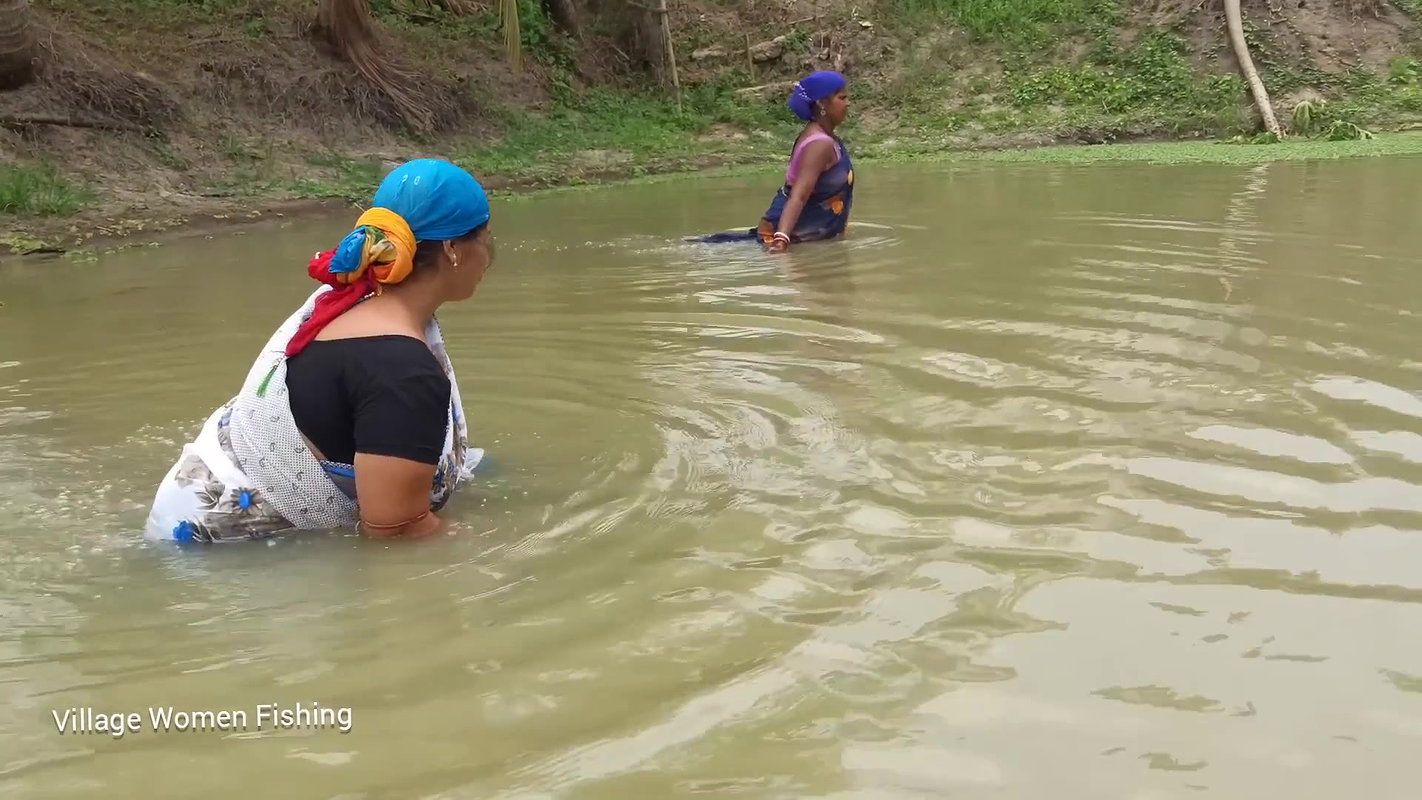 Best Women Net Fishing Video   Mouni fishing with