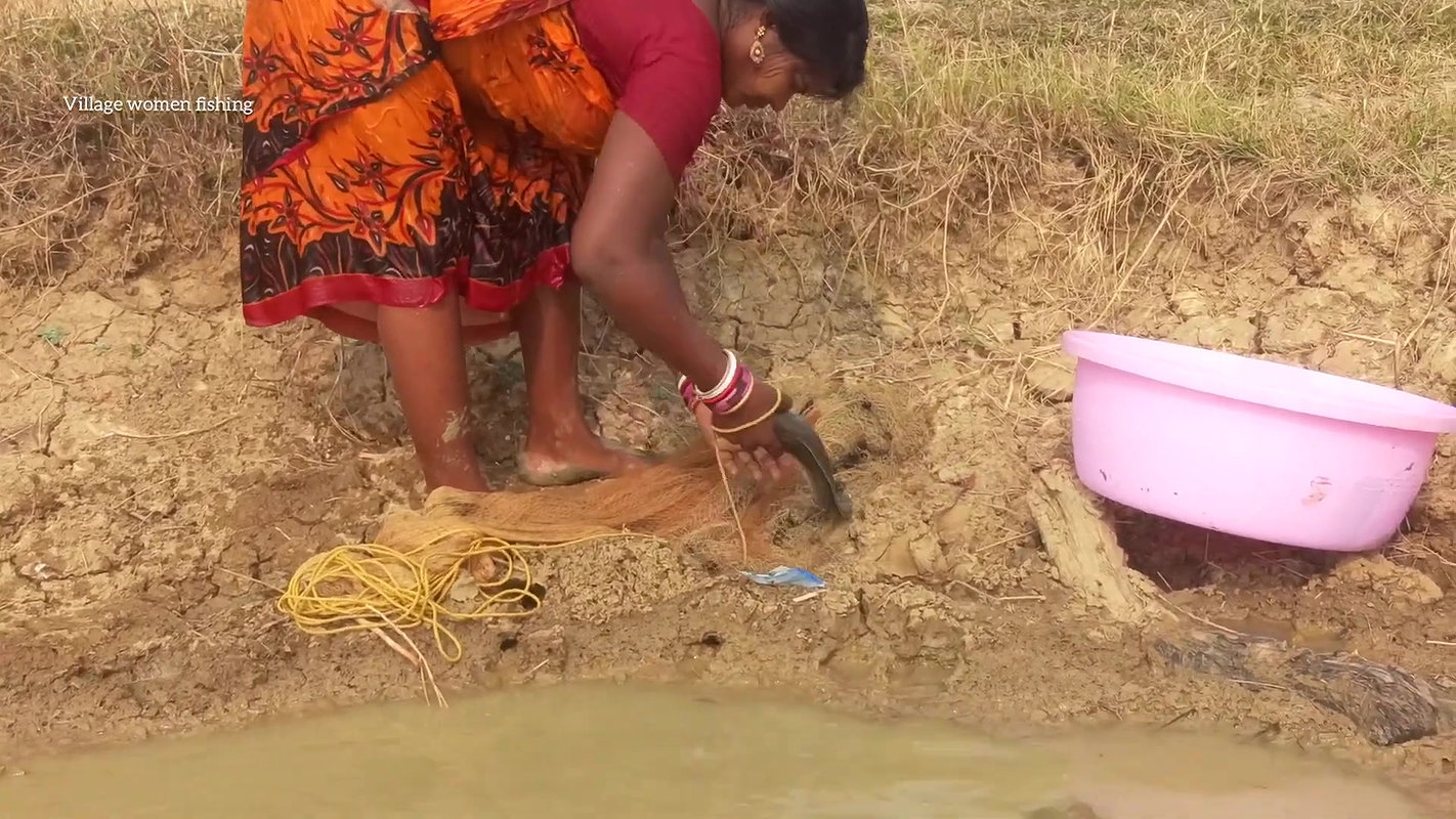 x Daring Village women fishing giant Cat fish   Vill