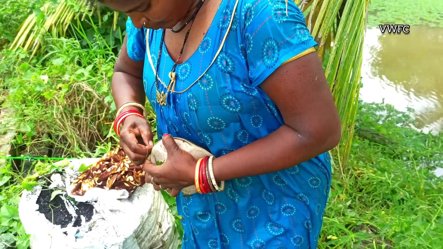 Look what I’ve Caught   Village Lady Fishing   মাছ