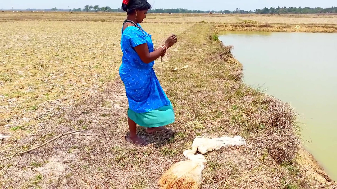 Traditional Hand Fishing    Women Net Fishing for