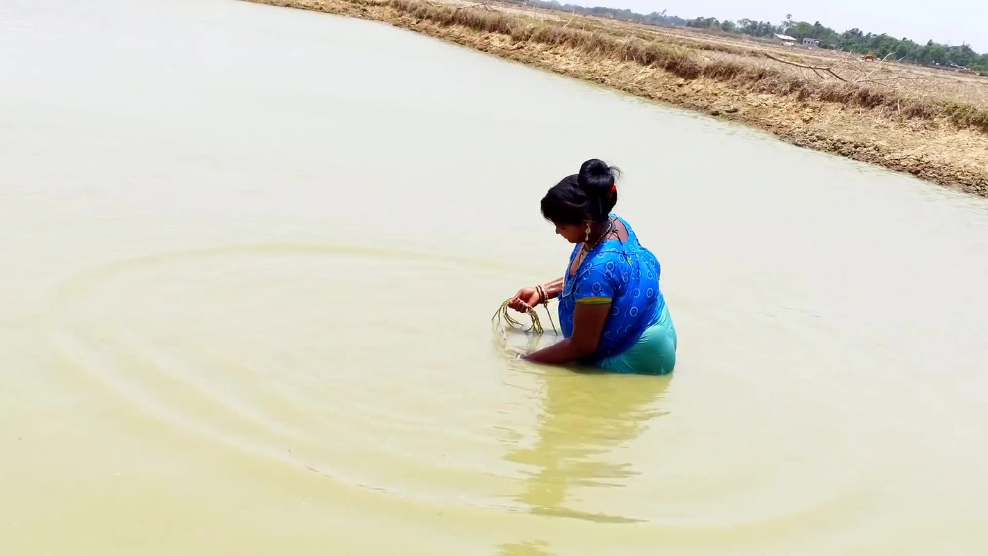 Traditional Hand Fishing    Women Net Fishing for