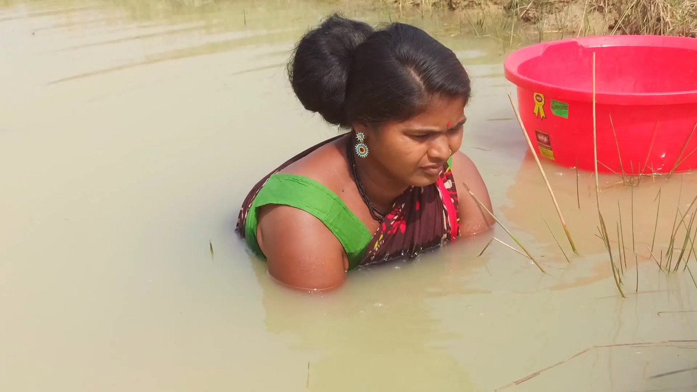 Traditional Village Lady hand fishing   Village fi
