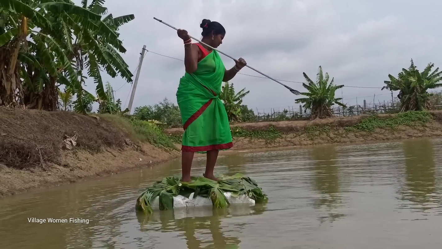 Trident Fishing by village women   Mouni unique fi