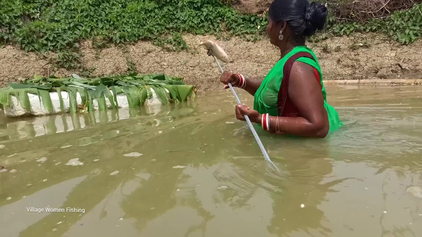 Trident Fishing by village women   Mouni unique fi