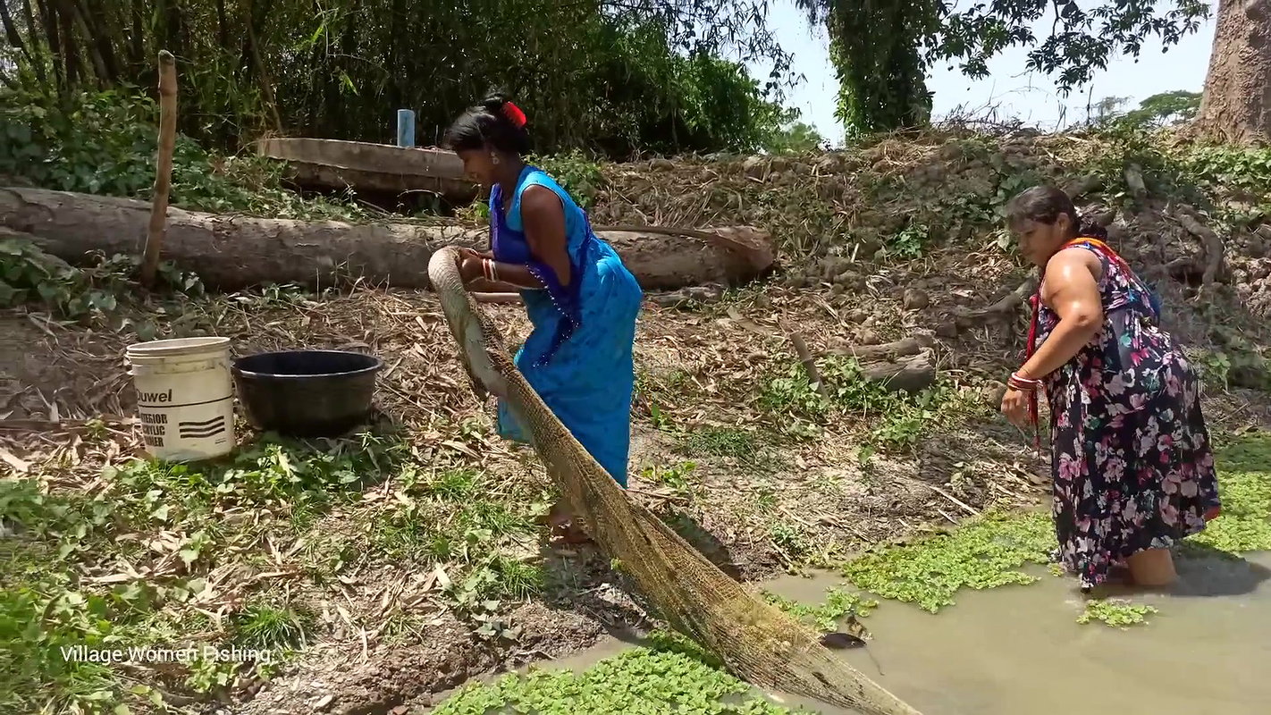 Village women fishing video   Amazing Mouni fishin