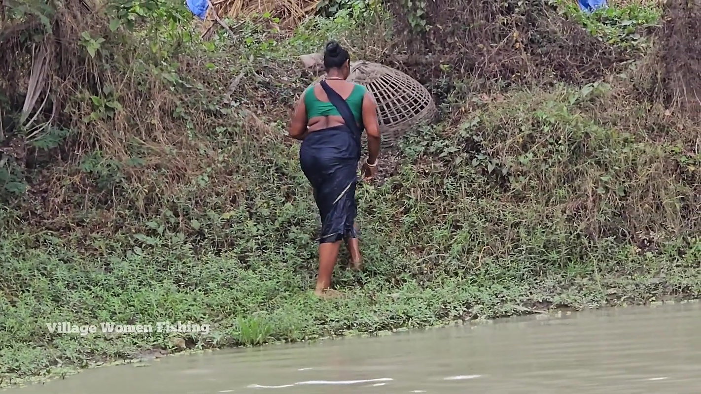 x   Village Women New Net fishing video 2
