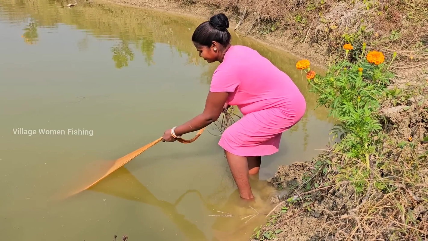 Village Women New Net fishing video 4