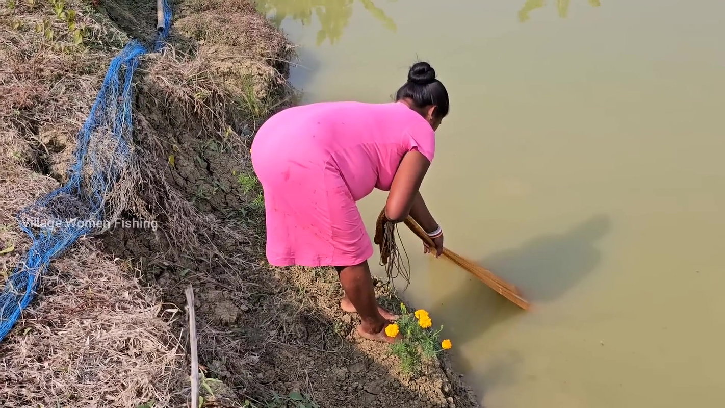 Village Women New Net fishing video 4