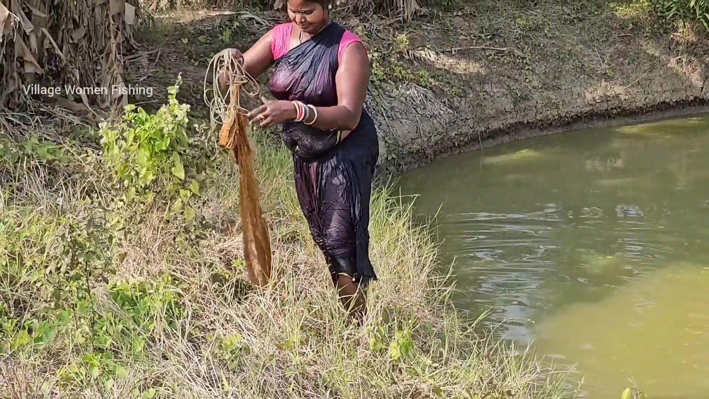 Village Women New Net fishing video 15