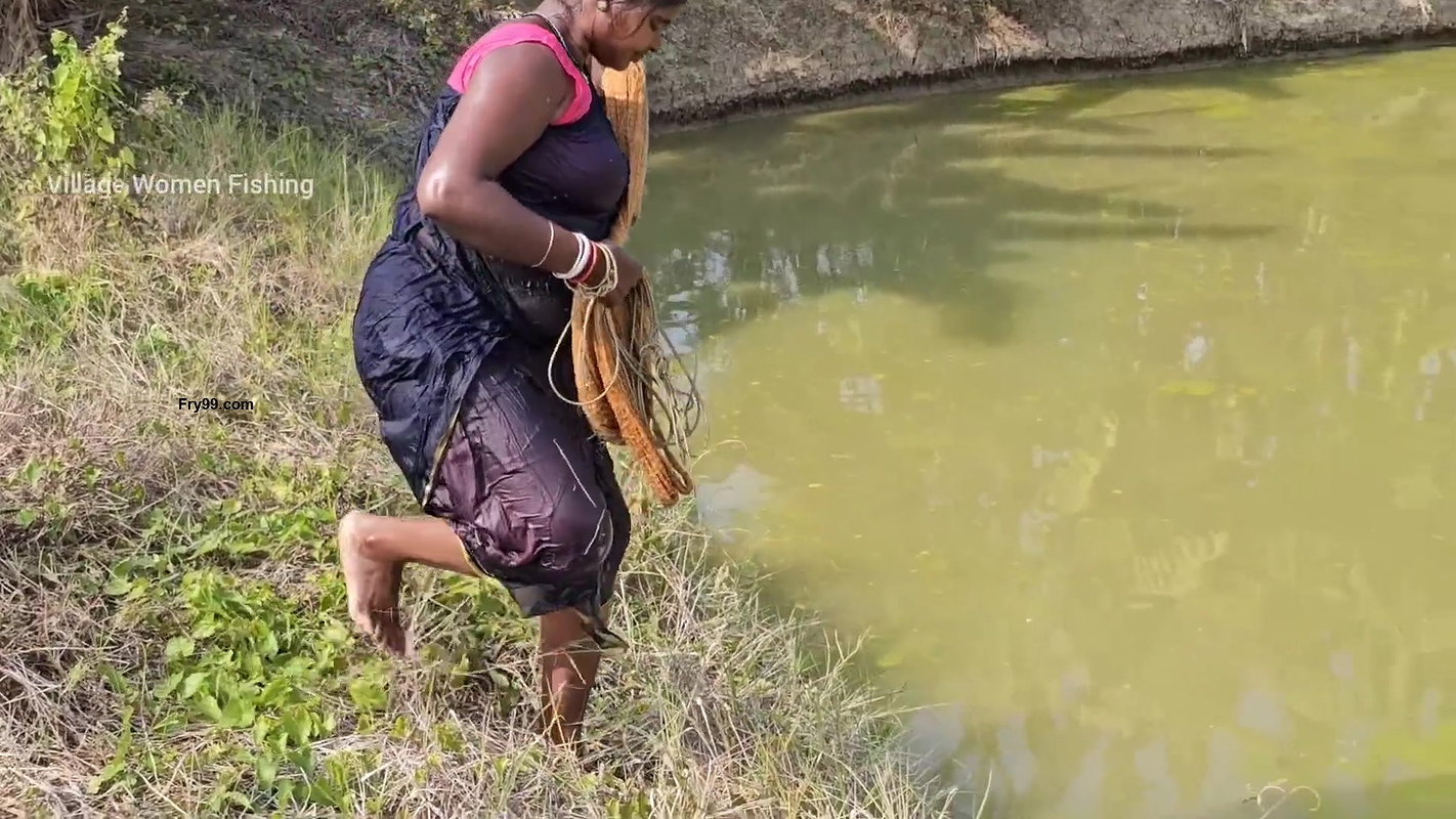 Village Women New Net fishing video 15