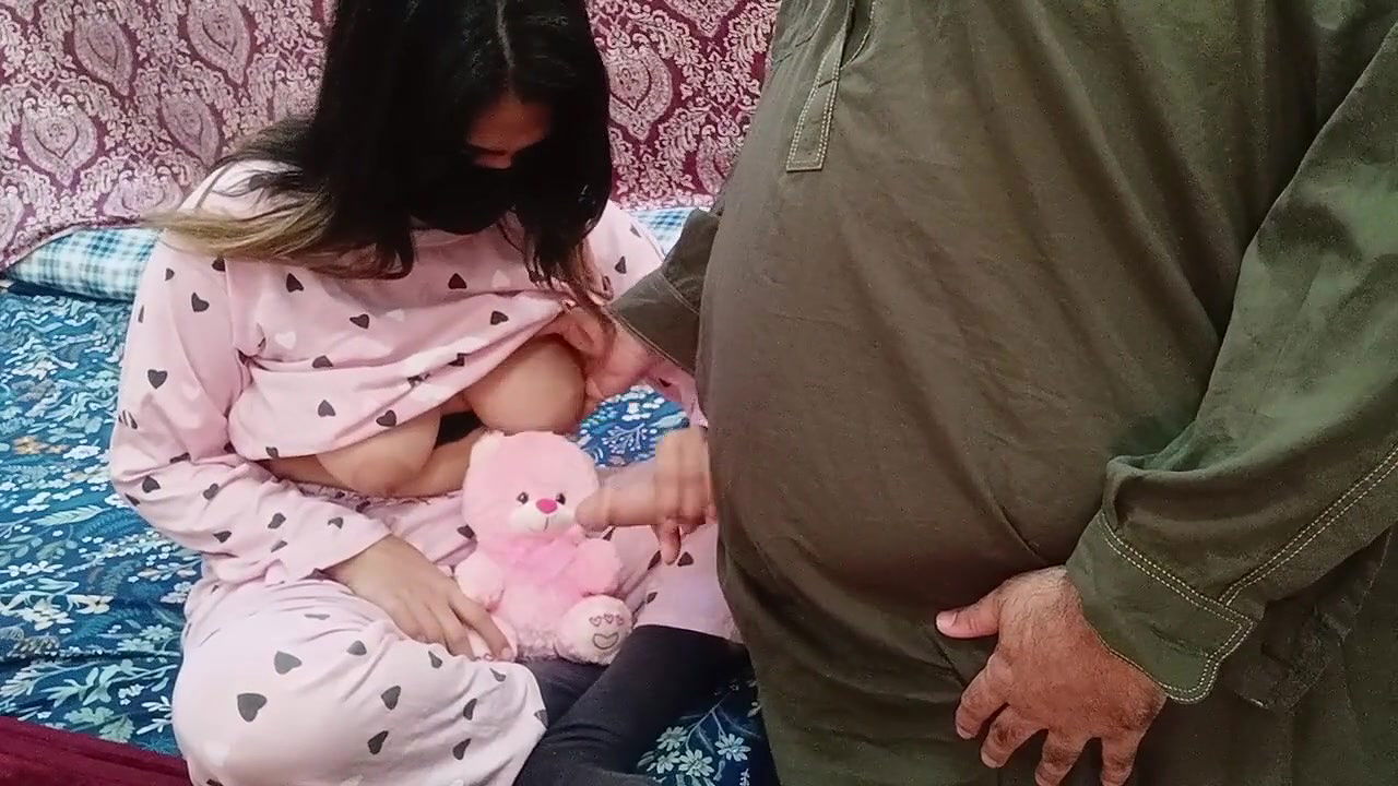 Desi Stepdaughter Playing With Her Teddy Bear Toy