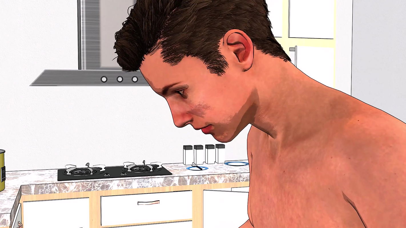 hot american busty maid hardcore fucked by boss in the kitchen in english