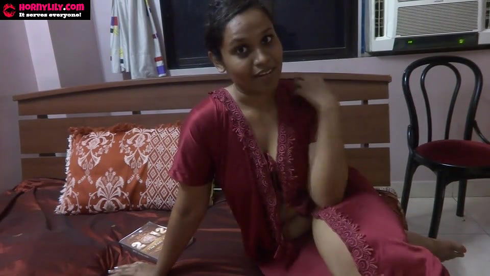 lily in red nighty fucking pussy with dildo