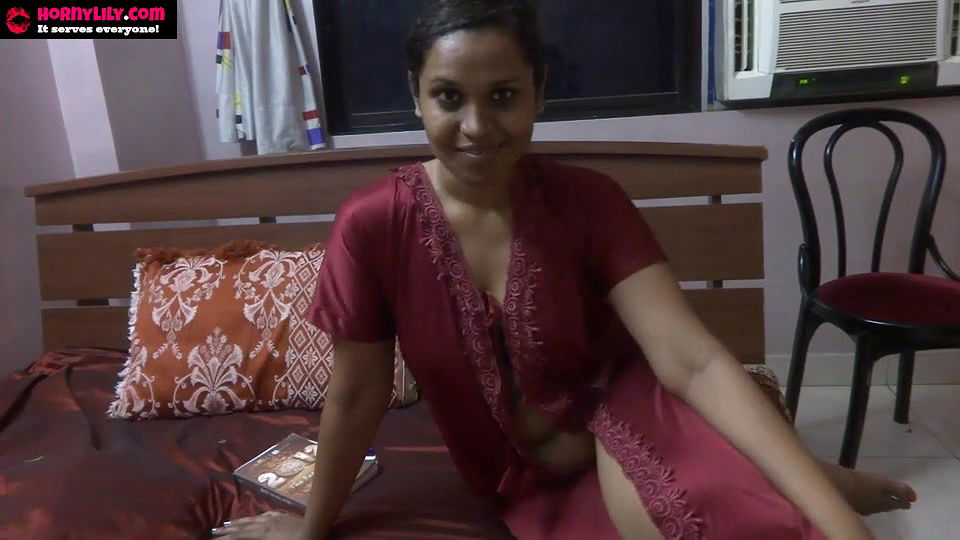 lily in red nighty fucking pussy with dildo