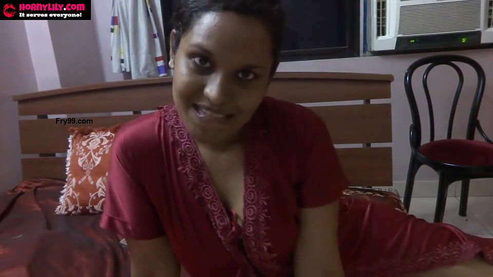 lily in red nighty fucking pussy with dildo