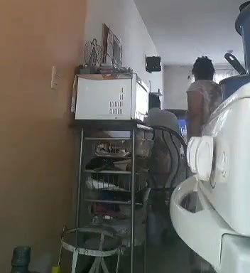 Cheating BBW Milf Show Her Pussy with Toy Inside while Cooking and Serving