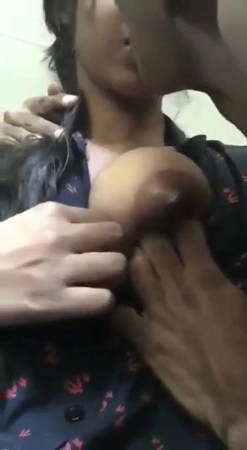 Cute girl boobs sucking by lover