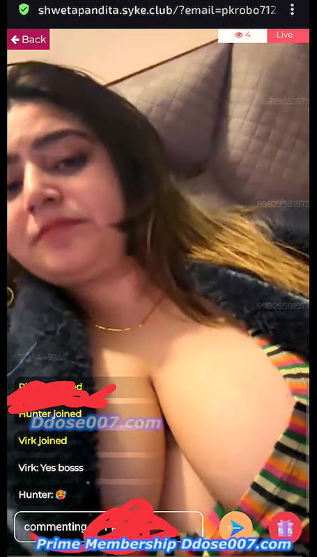 Shweta Pandita Teasing Massive Cleavage on Live