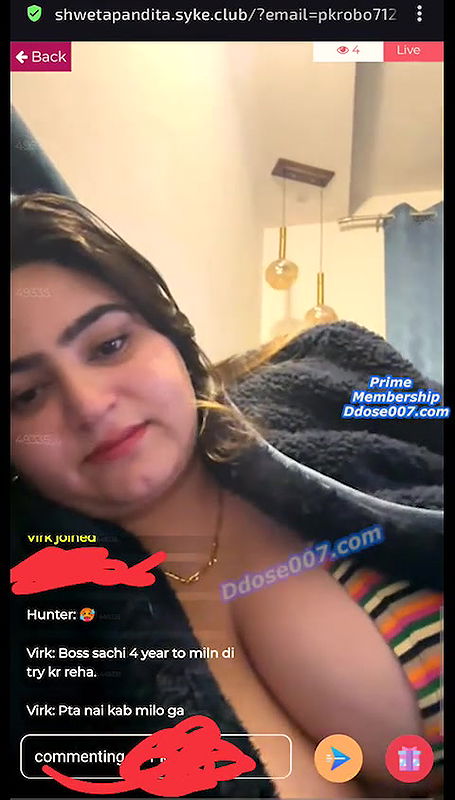 Shweta Pandita Teasing Massive Cleavage on Live