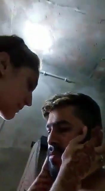 Desi cutie giving blowjob and kissing in bathroom