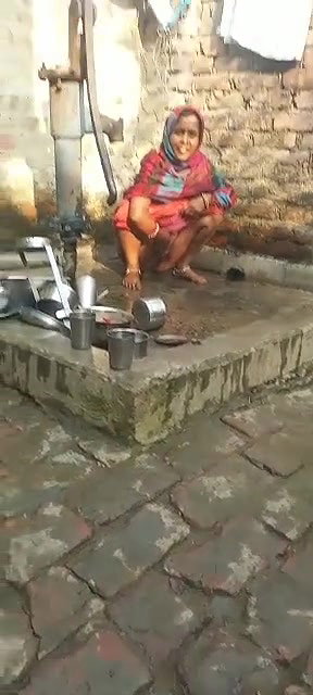 Village wife outdoor pee
