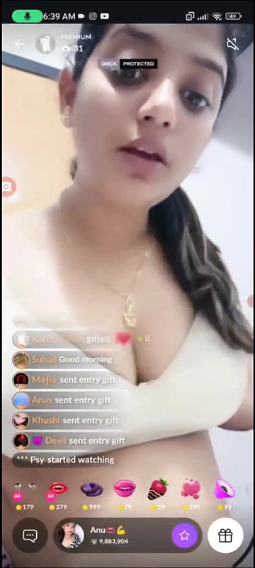 Anu pulling her pants down on tango live