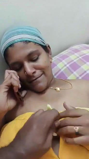 Mature bhabhi talking on phone and devar fingering, boobs pressing