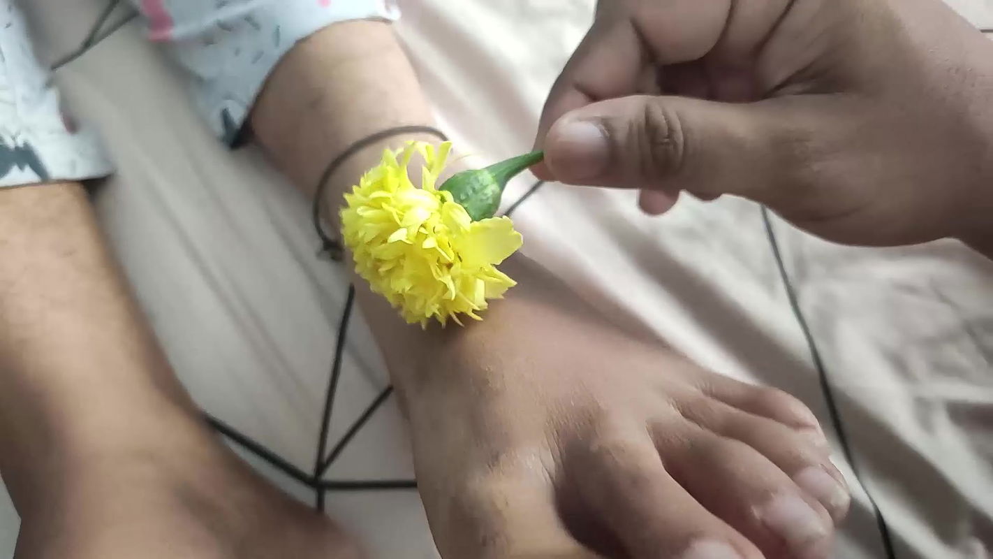 Feet Tickling With Flower Romance – Vaishnavi