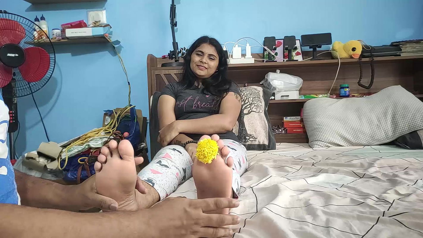 Feet Tickling With Flower Romance – Vaishnavi
