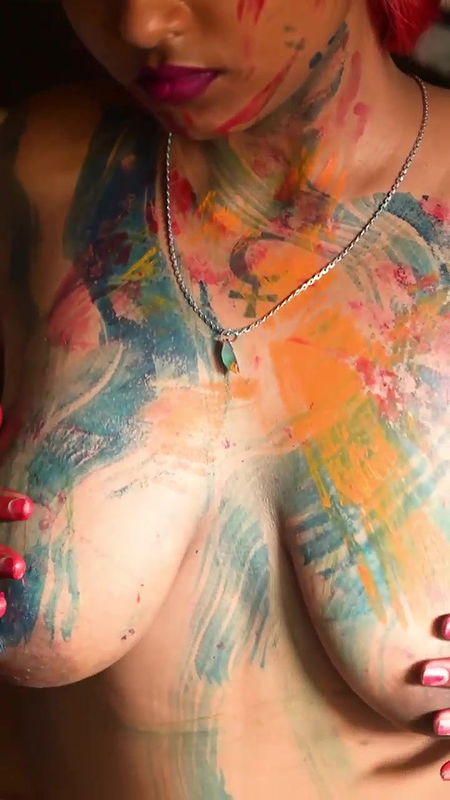Darshana Chatterjee Painting on Her Naked Boobs & Showing Ass