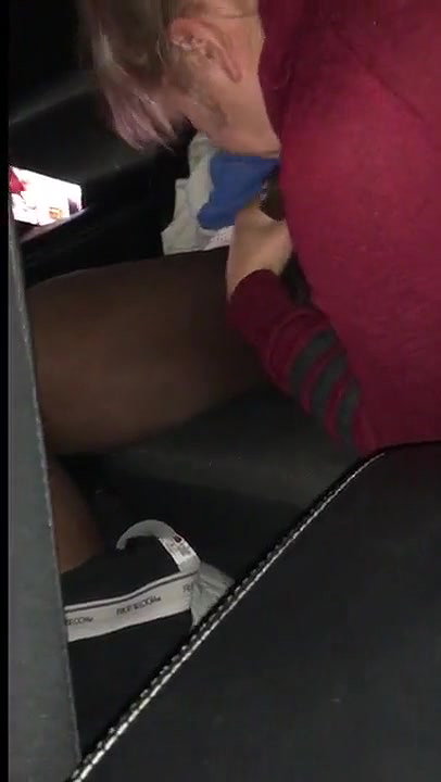 Mature Milf Sucking Black Dick in the Backseat while Husband Recording