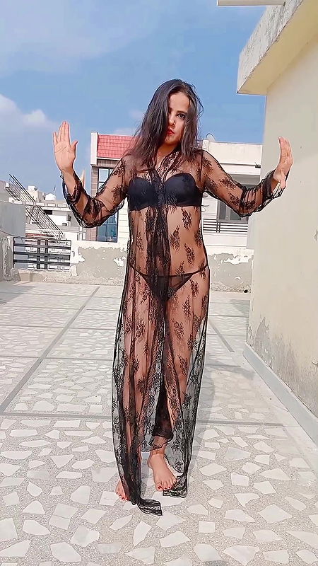 MILKY BHABHI ANOTHER VIDEO IN SEDUCING BABYDOLL NIGHTWEAR TEMPTING