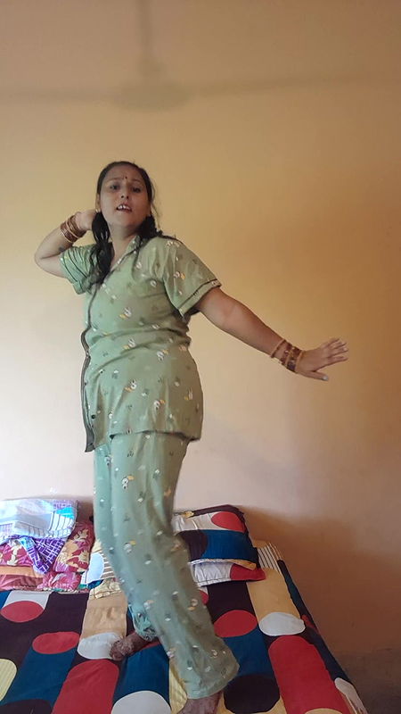 Puja baby dancing on the floor