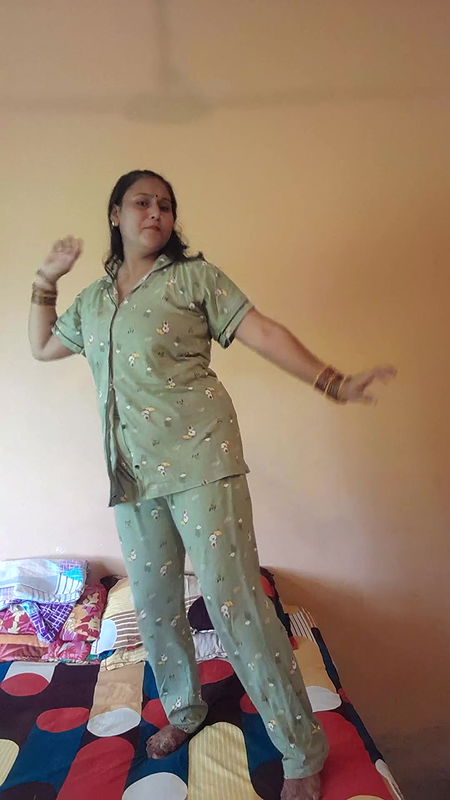 Puja baby dancing on the floor