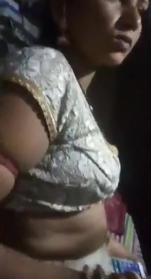 Desi Beautuful Rand Bhabhi BOobs pressed with Client