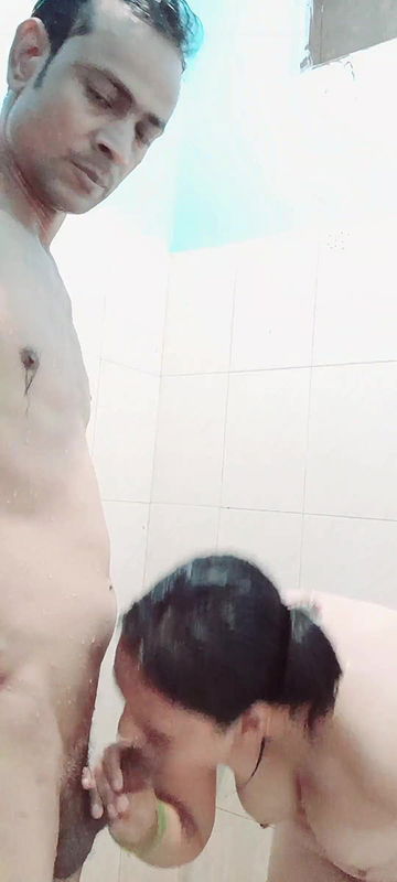 Couple bathroom scene both are facing suffer from fever