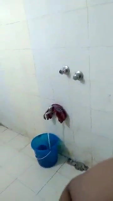 Young lover in bathroom