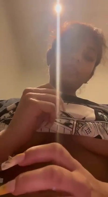 Desi Hot Girl Giving a Pretend Blowjob with Half of Her Tits Out