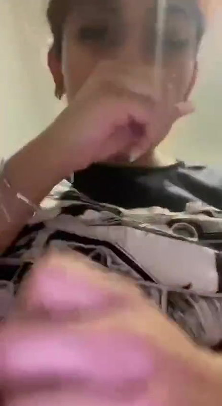 Desi Hot Girl Giving a Pretend Blowjob with Half of Her Tits Out
