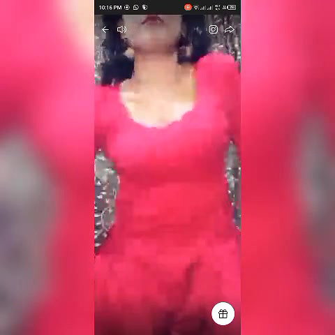 Sexy dance of tango girl and boobs pressing