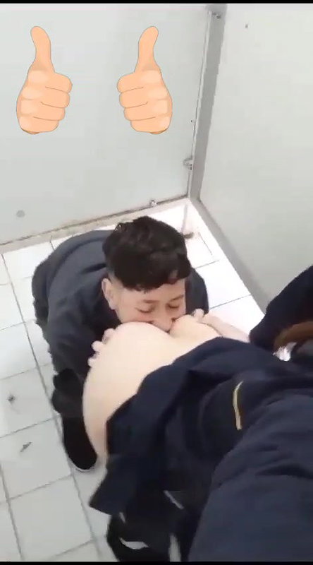Eating a ass in public washroom