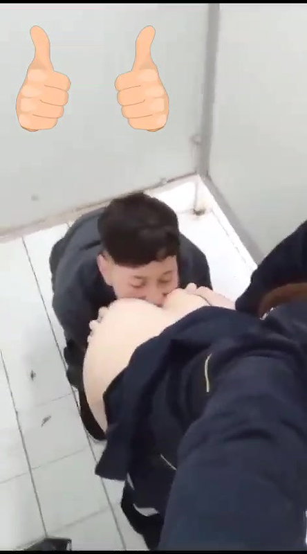 Eating a ass in public washroom