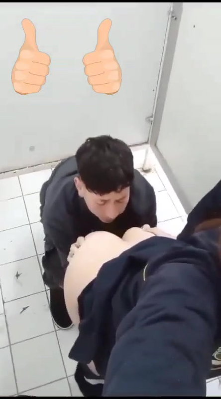 Eating a ass in public washroom