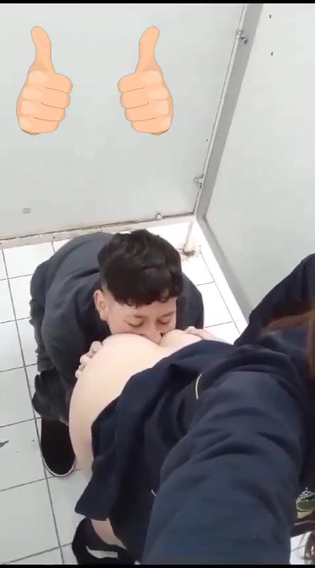 Eating a ass in public washroom