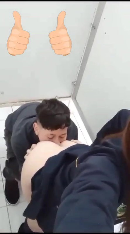 Eating a ass in public washroom